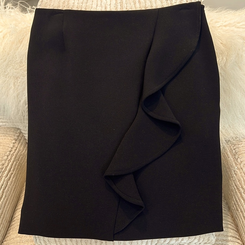 IRO black pencil skirt with ruffle